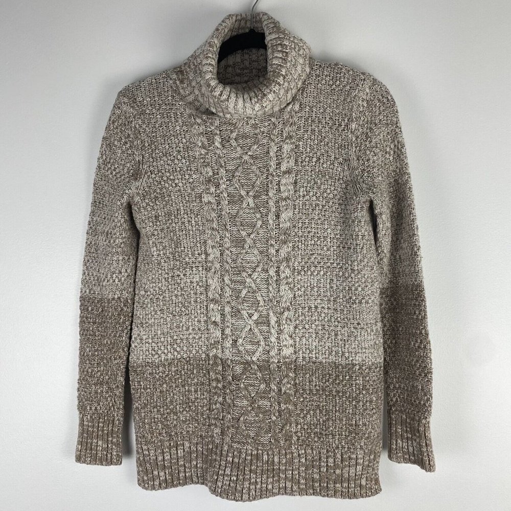 Banana Republic Factory Women's Turtleneck Sweater Size XS Oatmeal Tan Knit